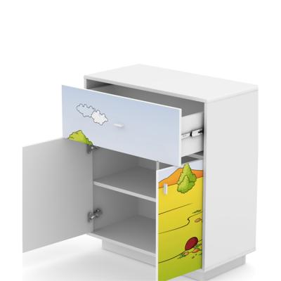 China Kids Furniture Hot Sale Cute Design Animal Pattern Children's Bedroom Locker Children's Side Cabinet for sale