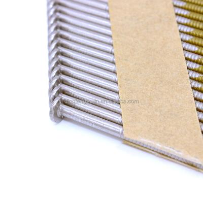 China Flat Cheap Factory Made Annular Smooth Shank Diamond Point Paper Strip Framing Nails for sale