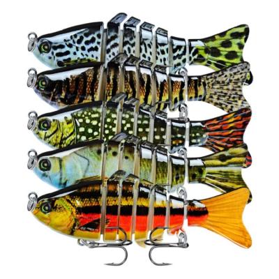 China ABS Plastic 15.5g Amazon Multi Joints 10cm Lure Swimbait 7 Segmented Artificial Plastic Hard Bait for sale