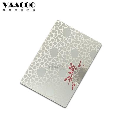 China Building Foshan Factory 201 Stainless Steel 304 316 Mirror Elevator Door Panel Decorative Etched-D Sheet for sale