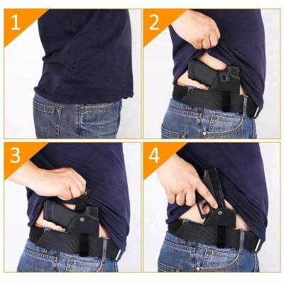 China Portable Good Quality Carry Concealed Gun Holster Belt Hand Firearm Belly Band Gun Holster for sale