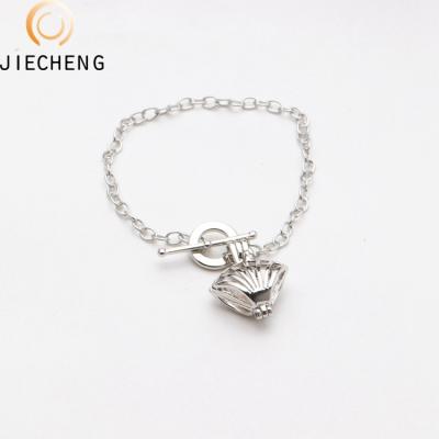 China Trendy Latest Design Oyster Jewelry Heart Lock Pearl Cage Arrangement Bracelet Oyster Silver Plated Cages For Sale for sale