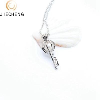 China Jewelry Making Silver Heart Anniversary Pendant Wholesale Freshwater Pearl Oyster Cage Pendant For Friend for sale