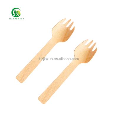 China Disposable Eco Friendly Stocked Biodegradable Compostable Birch  natural wood  fork for sale