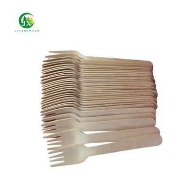 China Disposable Eco Friendly Stocked Biodegradable birch wooden fork disposable environmentally friendly individual for sale