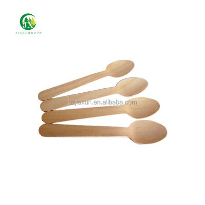 China Disposable Eco Friendly Stocked Biodegradable nonstick natural wooden spoons set restaurant disposable cutlery wooden spoons for sale