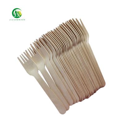 China Disposable Eco Friendly Stocked Biodegradable Natural disposable wooden fork fruit fork salad fork for sale