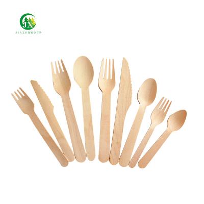 China Disposable Eco Friendly Stocked Biodegradable Disposable wooden tableware party hotel appliances environmental protection for sale