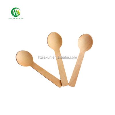 China Disposable Eco Friendly Stocked Biodegradable Environmental protection degradable disposable birch tableware wooden spoon can be packed in bulk can be customized for sale