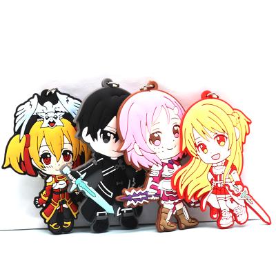 China High Quality Key Holder 2D Soft Key Holder /3D PVC Cartoon Key Chain PVC Embossed Rubber Keychains for sale