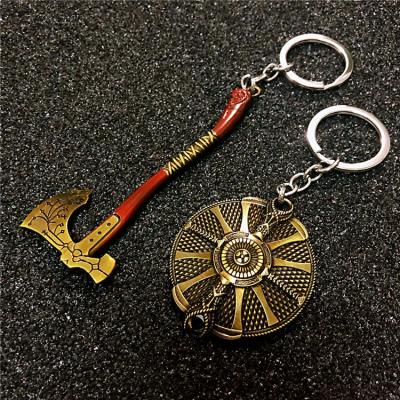 China Eco-Friendly Custom God Of War Key Chain Guardians League Guardian Shield Knife Key Chain for sale