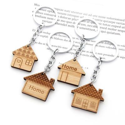 China Eco Friendly Different Shapes Customizable High Quality Wooden Key Chain Blank for sale