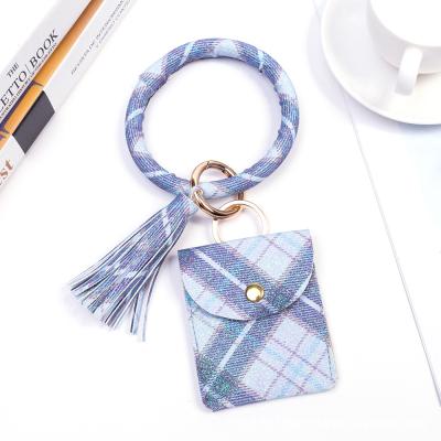 China Waterproof Ring Bracelet Card Holder Leather Key Chain Wallet Girls Main Holder Bracelet Wallet For Women for sale