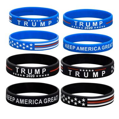 China Hot selling custom made diy plastic trump general election silicone wristband support for sale