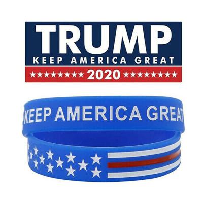 China 2020 Support Bestselling Men's Defenders Trump Defenders Custom Silicon Hand Band Bracelet Rubber for sale