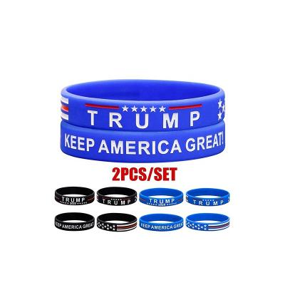 China Wholesale Cheap Custom Support Trump General Election Silicone Wristband 2020 Rubber for sale