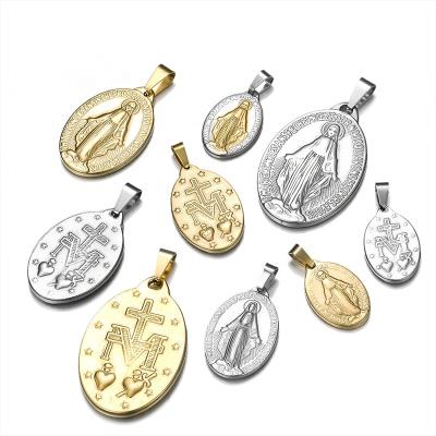 China Custom Silver Color Metal USA Gold Miraculous Medals Stainless Steel Material for sale