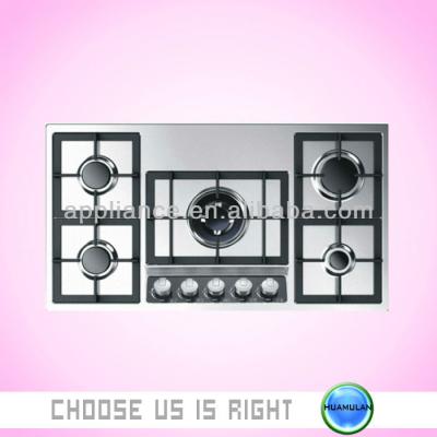 China Stainless Steel 5 Burner Gas Cooker Gas Hob for sale