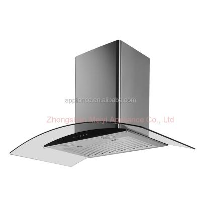 China 430 SS+tempered glass 900MM stainless steel chain wall mounted hood for sale