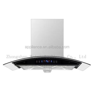 China 201 SS+tempered fashion style range glass hood 2018 NEW 900MM for sale