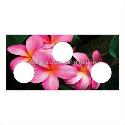 China Beautiful flower ceramic/glass gas stove cooktop glass painting design for sale