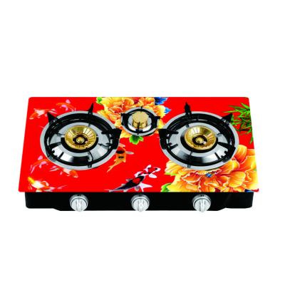 China Household 6mm 7mm 8mm Tempered Glass Top 2 Burner Gas Cooktops / Gas Hob / Gas Stove for sale