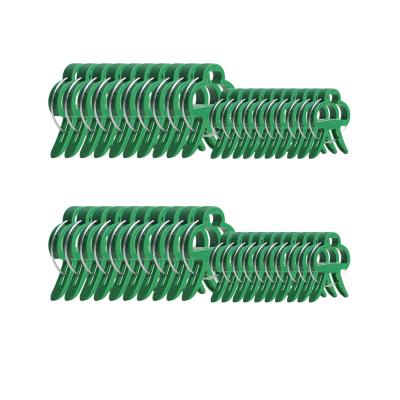 China New material Green Gentle Plastic Garden Plant Clips Gardening Plant & Flower Lever Loop Gripper Clips Plant Fixture Clips for sale