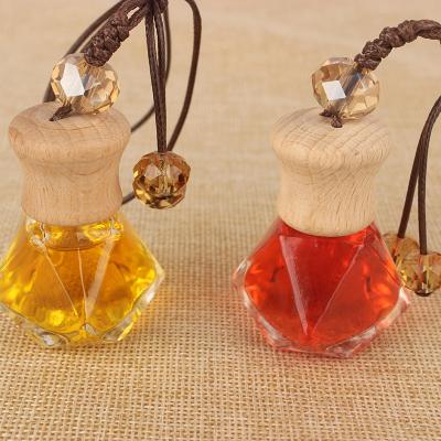 China 8ml Hanging Car Perfume Bottle Perfume Air Freshener Glass Bottle Empty Aroma Essential Oil Pendants Diffuser Eco-friendly for sale