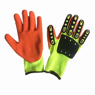 China Flexible Sandy Nitrile Coated Oilfield Cut Anti Vireration TPR Impact Glove Flexible Resistant Mechanic Glove for sale