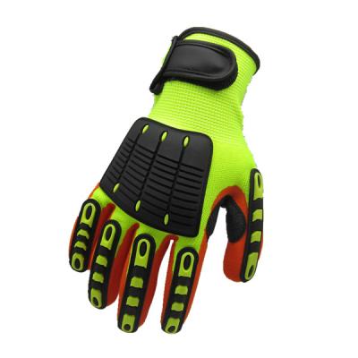 China Flexible Sandy Nitrile Coated Anti Shock TPR Impact Glove Mechanic Glove for sale