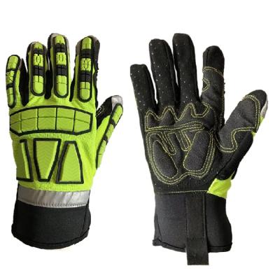 China Impact/Slip/Abrasion Resistant Non-Slip Oil And Gas Industry PVC Dots Comfortable Impact Resistant TPR Mechanic Gloves for sale