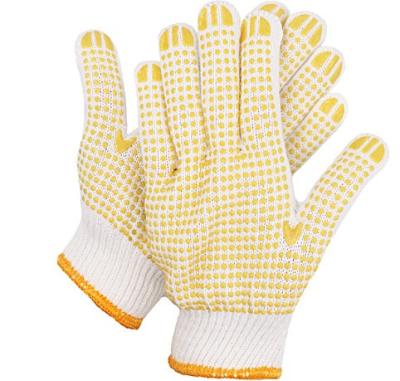 China Blue Dotted Gloves Welding Gloves Flexible Vinyl Glove for sale