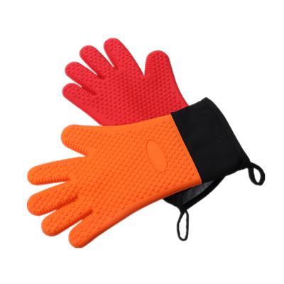 China Flexible Factory BBQ Kitchen Silicone Heat Resistant Waterproof Oven Gloves for sale