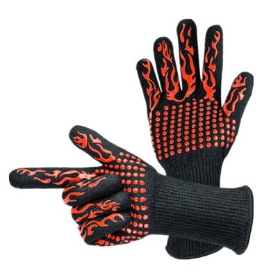 China Aramid BBQ Grill Oven Glove 932F Flexible Extreme Heat Resistant BBQ Glove for sale