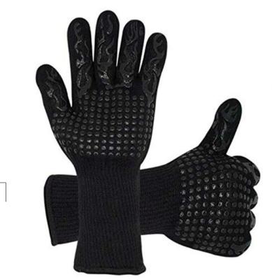 China Amazon Supplier Oven Extreme Heat Resistant Flexible Silicone BBQ Gloves for sale