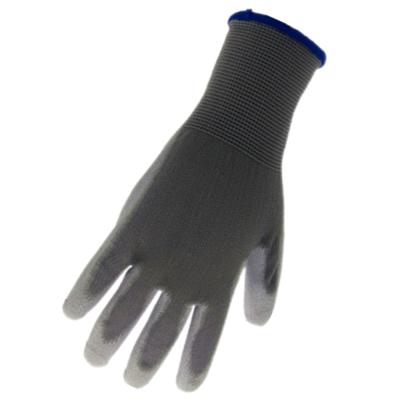 China Oilfield 13 Gauge Polyester Knitted White PU Coated Work Gloves for sale