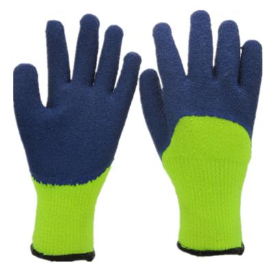 China Best Selling Hand Protector Acrylic Knitted Cuff Wrinkle Latex Coated Safety Working Gloves for sale