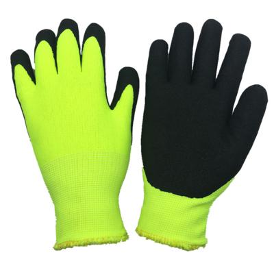 China Warm Latex Sandy Finish Gloves Winter Work Hand Protector for sale