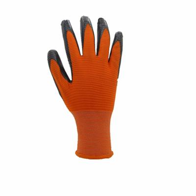 China Oilfield Top Selling 13 Gauge Black Nylon Polyester Palm Nitrile Coated Work Gloves for sale