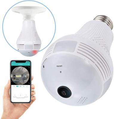 China Built-in Panoramic Hidden Wireless Siren Fisheye IP Wifi Security 1080P Bulb Light CCTV Camera Wireless Lamp for sale