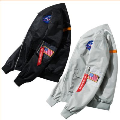 China MJ2028 Autumn Fall New Arrivals Big Sustainable &Tall Fashion NASA Print Men Jacket Bomber NASA Jacket for sale