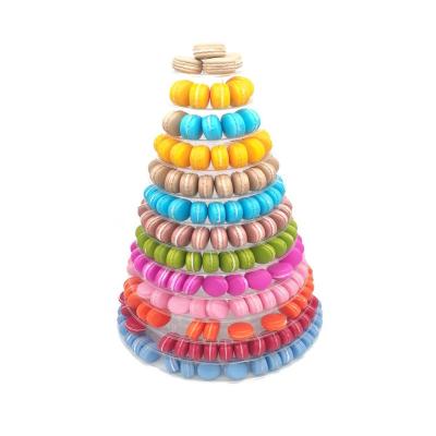 China New Eco - Friendly Macaroon Tower Pyramid 13 Tier Plastic Macaroon Tower Display Stand In Lower Price for sale