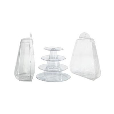 China Disposable Clear Plastic 4 Layer Smaller Macaron Tower Gift Boxes for sale