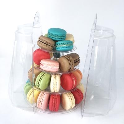 China 4 Tier Food Tower Macaroon Smaller Clear Display Plastic Packaging Box For Food for sale