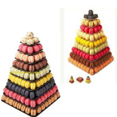 China Black 9 Tiers Disposable Multifunctional Macaron Tower Plastic Packaging Boxes Fit Macaron Tower Made in China for sale