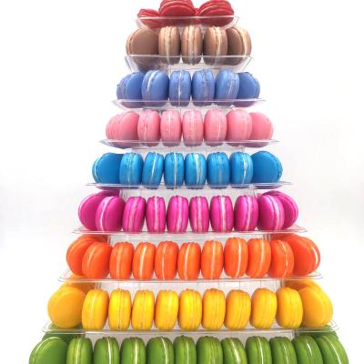 China 100% Food Grade Materials 9 Tiers Square Macaron Towers Can Hold 210 Pcs Macarons With Acrylic Base for sale