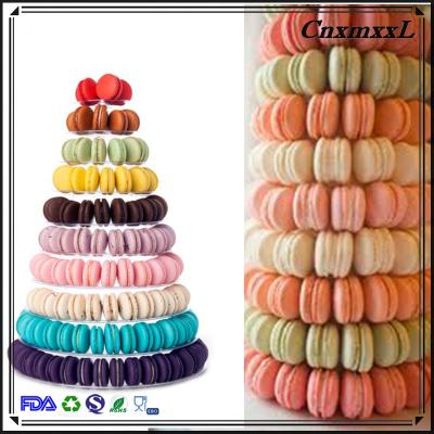 China High Quality Clear Disposable 10 Layer Macaron Display Macaroon Stand Up Plastic Tower for sale