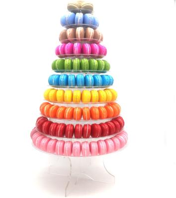 China Show Macaons Clear Black 10 Row Macaron Tower Stand For Display With Acrylic Base for sale