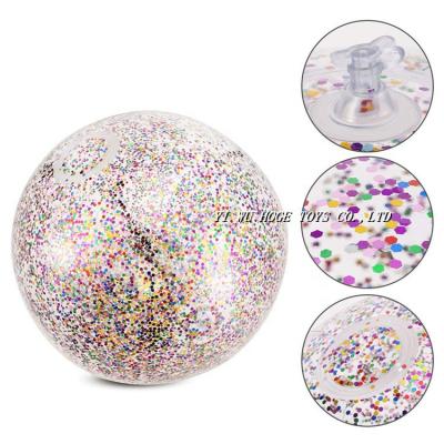 China New Toy Fashion Inflatable Style PVC Glitter Inflatable Beach Ball For Summer Beach for sale