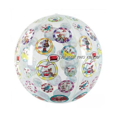 China Custom Size Cartoon Inflatable Toy Inflatable Beach Ball Clear Kids Play PVC Balls Printed Ball for sale